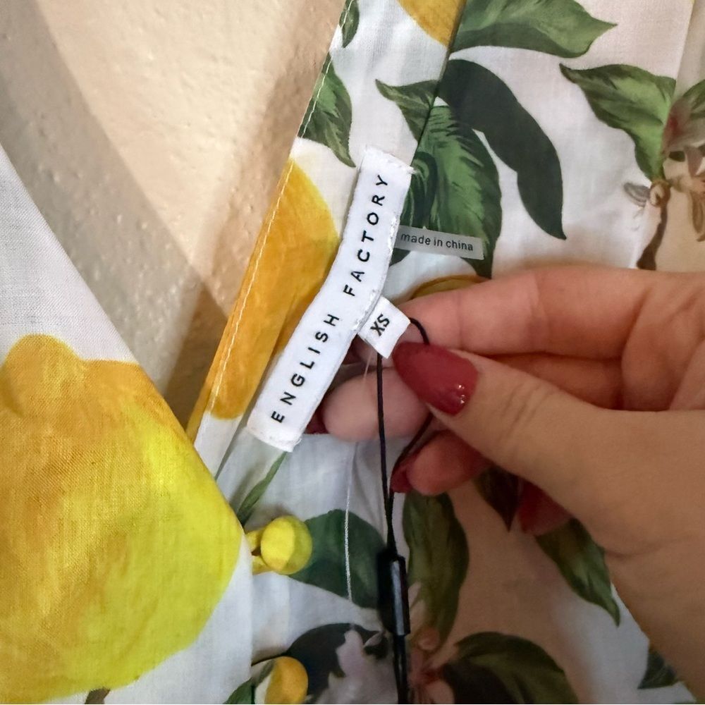 English Factory Lemon Print Mini Dress NWT - Picture 6 of 8